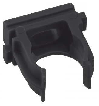 6_Крепеж-клипса для труб d16 мм черная 100 шт/кор (2000 шт/уп) 