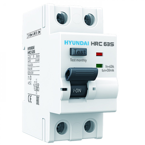 Выключатель дифференциального тока УЗО HRC63S 2П 63А 30мА AC (Standard) HYUNDAI