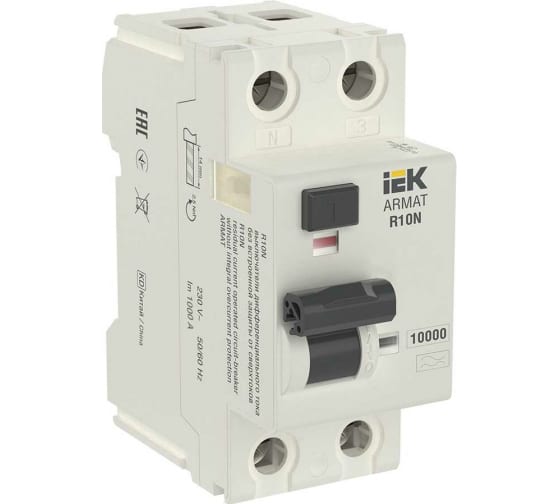 Выключатель дифференциального тока ВДТ R10N 2P 80А 30мА тип AC  ARMAT IEK