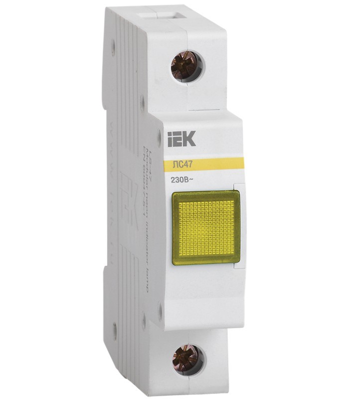 1 152_Лампа светодиодная сигнальная на дин рейку желтая ЛС-47 IEK