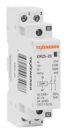 te00365828_Контактор модульный 25A 220В 2НО (1 мод.) (KM25-20) Texenergo