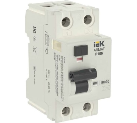 Выключатель дифференциального тока ВДТ R10N 2P 25А 30мА тип AC ARMAT IEK