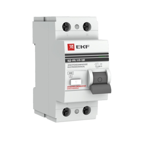 55_Выключатель дифференциального тока УЗО 4п 40А 30мА (электронное) ВД-400 Basic EKF